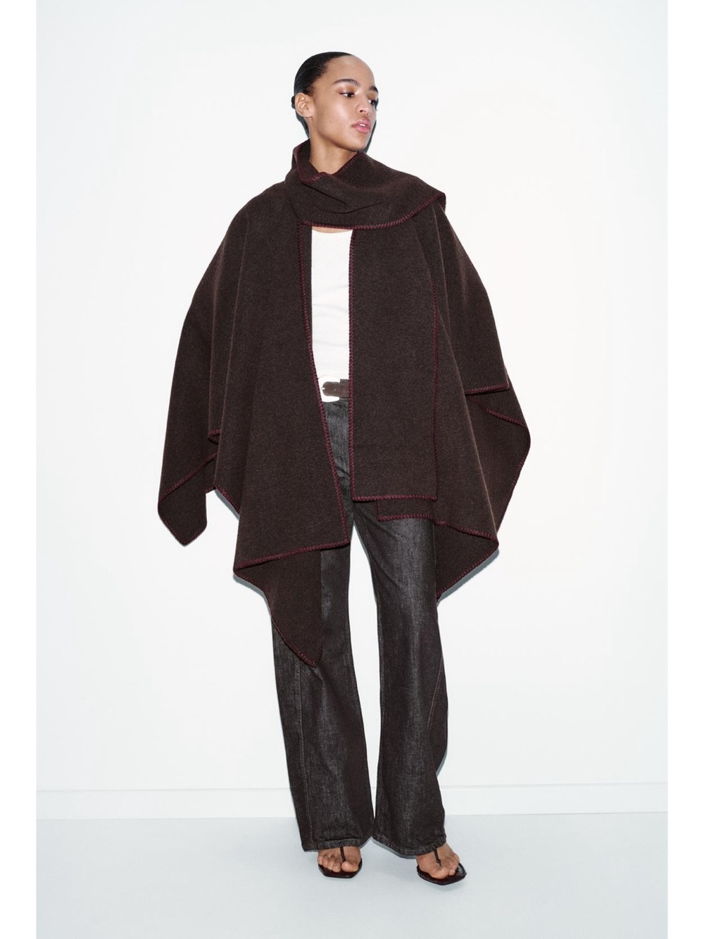 Zara Knit Cape with contrasting yarn Scarf